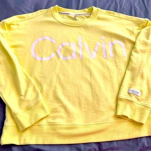 Bright Yellow Calvin Klein Woman’s Light Weight sweatshirt.